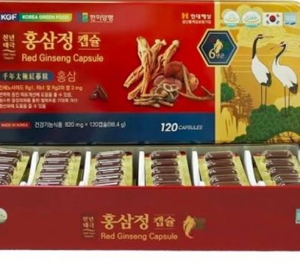 Viên Đạm Hồng Sâm Nhung Hươu Linh Chi Đông Trùng Hanmi KGF 120 Viên Chính Hãng